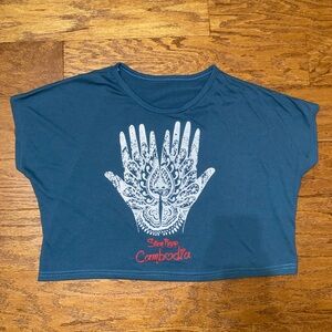 Boho hippy mandala hands Cambodia crop top tshirt